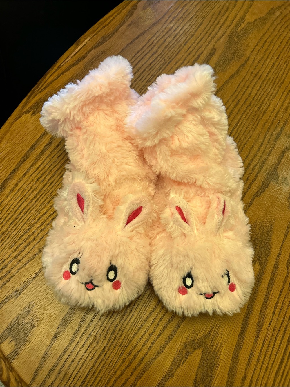Pink Bunny Plush Slippers